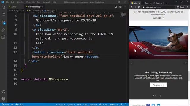 Microsoft Clone using ReactJs and Tailwind CSS смотреть онлайн