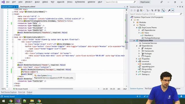 Overriding the Layout shape and localizing templates in Orchard Core - Dojo Course 3 (21) смотреть онлайн