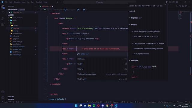 Vue js dersleri | Part 4 | Conditional Rendering (v-if, v-else, v-else-if, v-show) смотреть онлайн