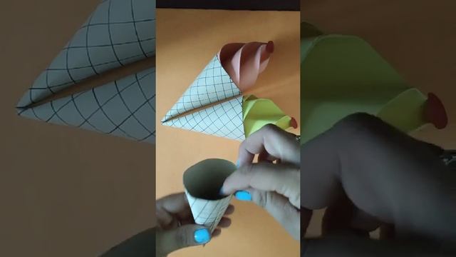 How to make paper ice cream cone || Paper ice cream cone craft || Origami craft ideas смотреть онлайн
