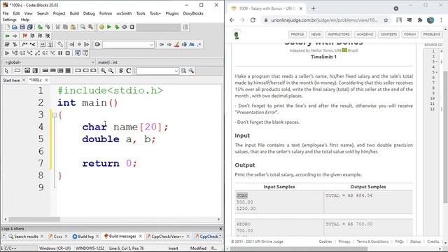 uri online judge problem 1009 solution | c programming in bangla смотреть онлайн