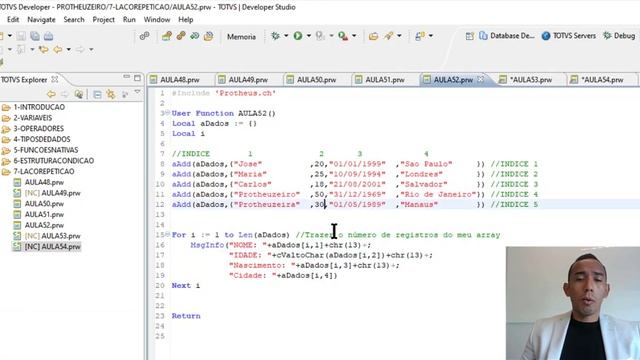 Lendo Array Multidimensional com FOR em ADVPL(simulando erro array out of bounds) смотреть онлайн