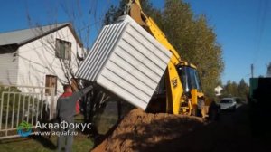 Монтаж пластикового погреба Тингард