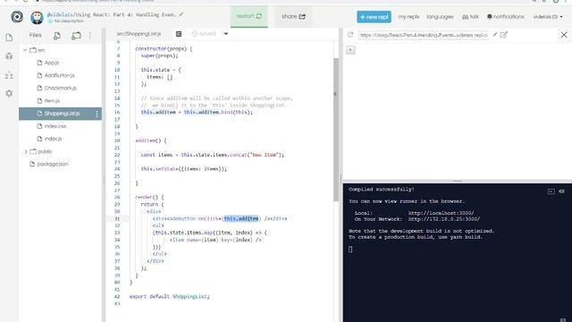 Using React: Part 4: Handling Events смотреть онлайн