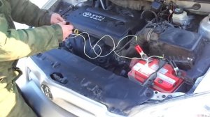 Плюс (+) 12 вольт на заведённой машине (После запуска двигателя) Подключение ДХО.