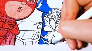 PJ Masks Coloring Pages | How to Draw PJ Masks Catboy Owelette Gekko | PJ Masks Colouring Book