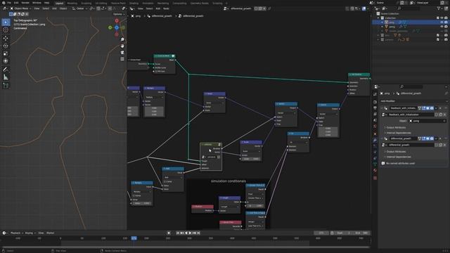 Geometry Nodes Differential Growth Simulation Tutorial смотреть онлайн