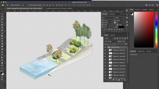 4 ways to create landscape design diagrams in Adobe Photoshop and Illustrator смотреть онлайн