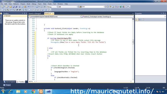 C# AND MYSQL DATABASE CRUD TUTORIAL #55 - How To Check If Input Fields Are Empty смотреть онлайн