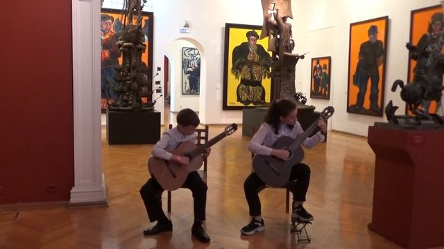 Ф.Таррега "Мазурка" дуэт Зверева Елена и Облаков Степан. ДМШ №74, Москва преподаватель Воронько С.А смотреть онлайн