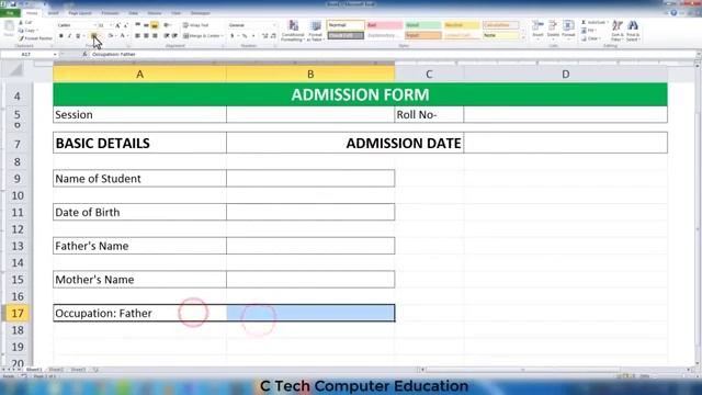 Admission Form design in Ms Excel l Excel for Beginners by C Tech смотреть онлайн