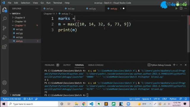 min () max() function in Python | maximum & minimum | Python смотреть онлайн