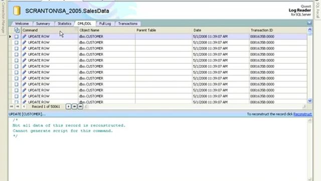 Toad for SQL Server - Transaction Log Recovery смотреть онлайн