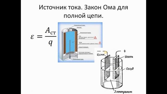 физика 10-11 база. лекция 20. Электрический ток. Работа и мощность тока. Закон Ома для полной цепи. смотреть онлайн