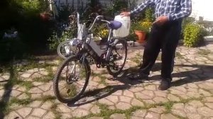 Электровелосипед с мотором  от гироскутера передний привод цепная передача.