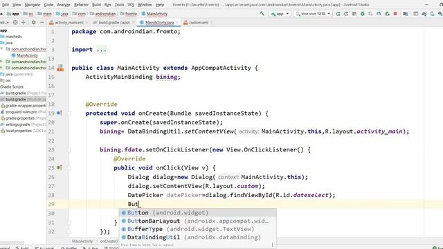 From to Date Selection in Android смотреть онлайн