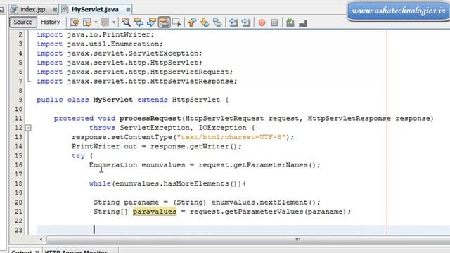 J2EE Servlet Tutorials For Beginners 18 What is the use of getParametersNames) method in servle смотреть онлайн