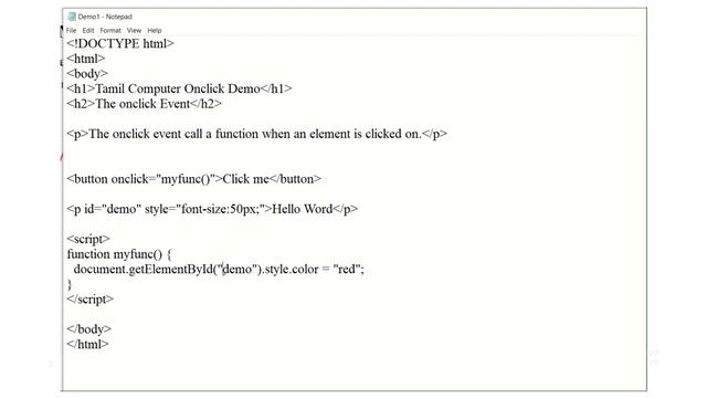 Beginner's guide to onclick() function in JavaScript | Tamil tutorial смотреть онлайн