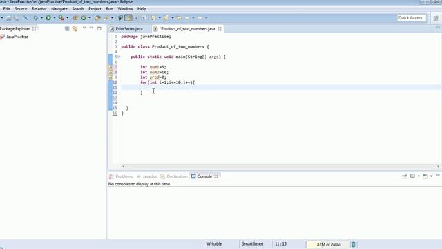 Find the Product of two numbers without using Multiplication operator using Java смотреть онлайн