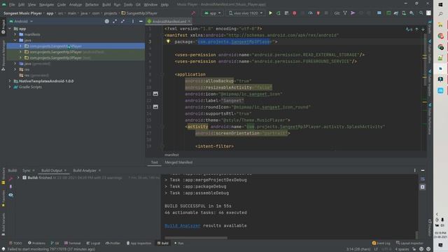 Make Music Player App in Android Studio || Sangeet Music Player App Source code download смотреть онлайн