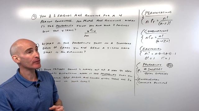 Permutations, Combinations & Probability (14 Word Problems) смотреть онлайн