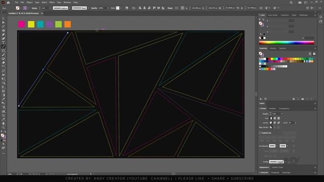 Abstract Background in illustrator adobe CC 2022 string art смотреть онлайн