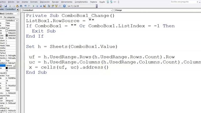Seleccionar una hoja con combobox, y mostrar el contenido en un listbox. смотреть онлайн