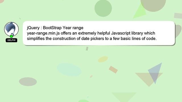 jQuery : BootStrap Year range смотреть онлайн