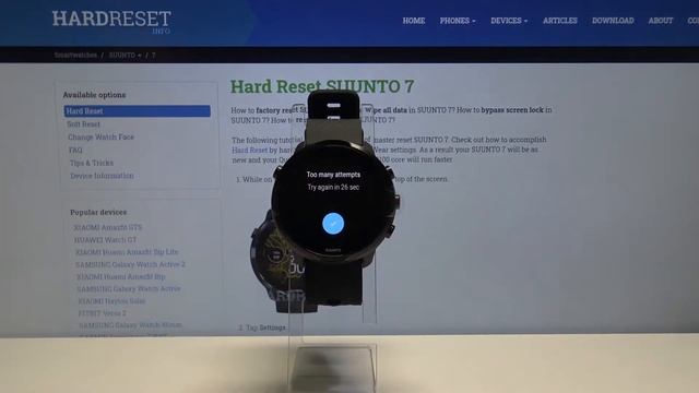Hard Reset SUUNTO 7 – Wipe Data / Bypass Screen Lock смотреть онлайн
