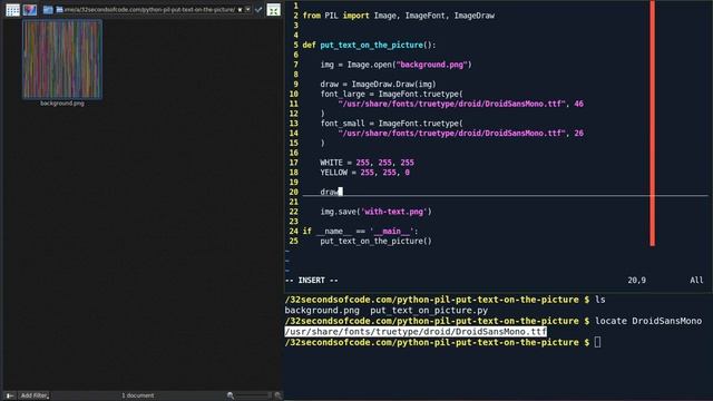 How to put text on a picture in Python using PIL? смотреть онлайн