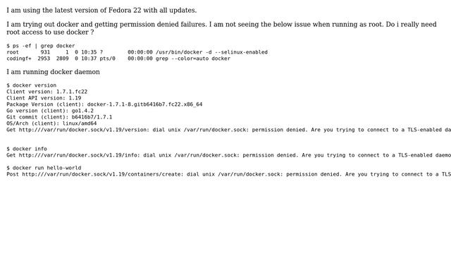 DevOps & SysAdmins: docker run failing in Fedora 22 смотреть онлайн