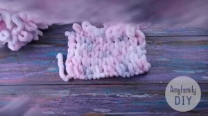 Плюшевый плед своими руками для начинающих. Вяжем без спиц и крючка. Alize puffy