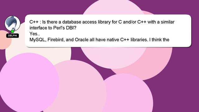 C++ : Is there a database access library for C and/or C++ with a similar interface to Perl's DBI? смотреть онлайн