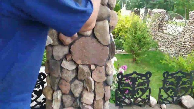 декор (облицовка) кирпичных столбов камнем смотреть онлайн
