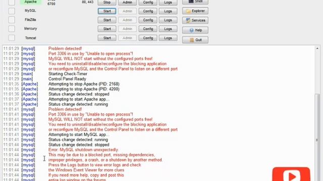 XAMPP:Mysql shutdown unexpectedly and phpMyadmin don't work 100%solved смотреть онлайн