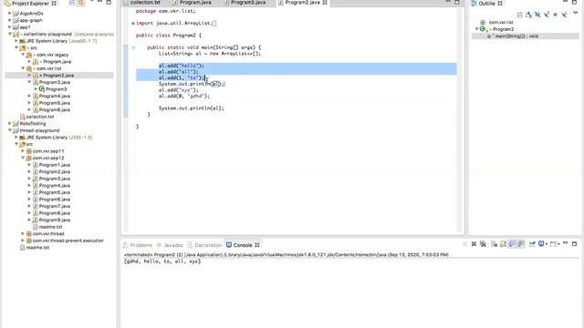 List Interface - ArrayList class смотреть онлайн