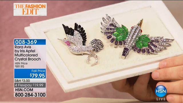 Rara Avis By Iris Apfel VIDA Artist Series Crane Brooch