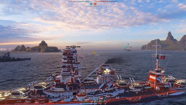 World Of Warships X Azur Lane mod - Hyuuga gameplay смотреть онлайн