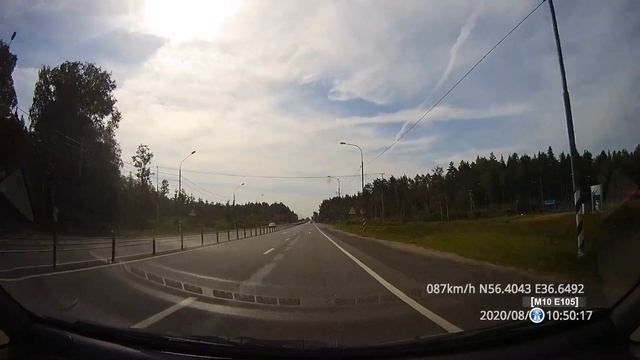 Трасса М10 Е105 Тверь - Клин - А-108 (внутр.) - Дмитров. Лето 2020. Пандемия COVID-19. Утро. смотреть онлайн