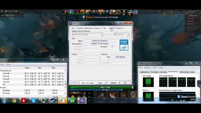 GA-J1900N-D3V Dota2 Game Performance Over Teamviewer