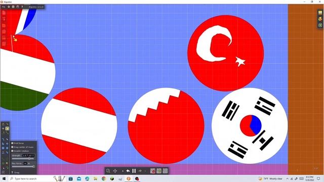 Algodoo Flags of the World Race Sketch Play смотреть онлайн