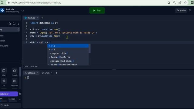 Determining how long the user took to respond, using datetime object. смотреть онлайн