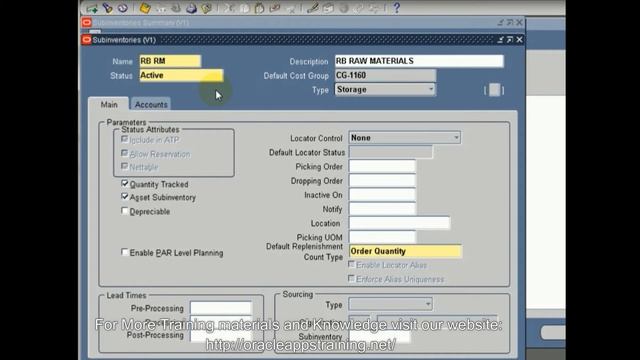 Subinventory Creation , Inventory, Oracle Apps - RB смотреть онлайн
