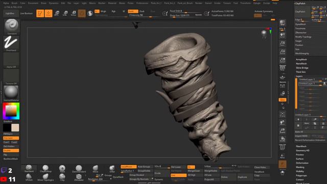 Baldur`s Gate 3: Karlach Sculpting in Zbrush II Collectibles II Part-11- Arm assets Detailing смотреть онлайн