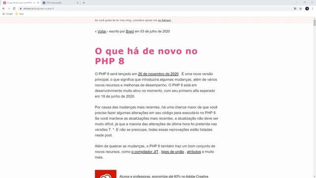 PHP 8 PONTO DE SITUAÇÃO смотреть онлайн