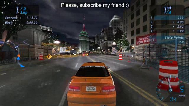 NFS: Underground - Gameplay (60fps 1440p)