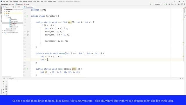 10. Sử dụng Merge Sort trong Java смотреть онлайн