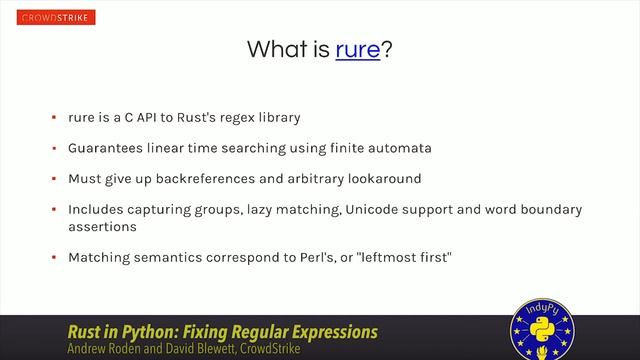 "Rust in Python: Fixing Regular Expressions" By David Blewett and Andrew Roden смотреть онлайн