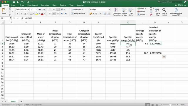 Calculating mean, half range and standard deviation in Excel смотреть онлайн