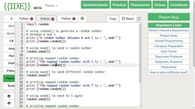 Python Programming Tutorial | Random Numbers in Python | GeeksforGeeks смотреть онлайн